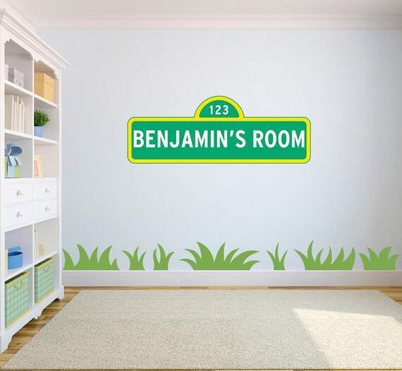 Sesame Street Wall Decal Stickers Bedroom Wall Murals Sesame Street Wall Mural Nursery Wall Designs Murals Muppets Big Bird Elmo Nameplate