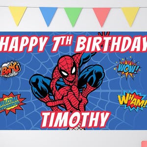 Spiderman Birthday, Spiderman Birthday Banner, Custom Spiderman Backdrop, Miles Morales, Kids Birthday Decor, Custom Birthday Backdrop