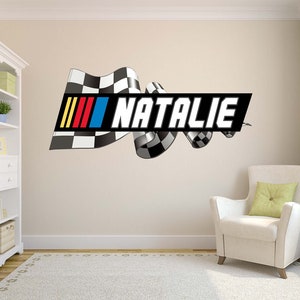 Nascar Inspired Decal, Nascar Wall Design, Car Wall Mural, Personalized Nascar Decal,Nascar Wall Logo,Race Car Decal, Nascar Mural