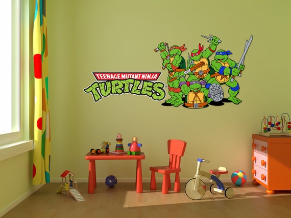 *FULL SET* TEENAGE MUTANT NINJA TURTLES TMNT Bedroom Vinyl Wall Art Stickers