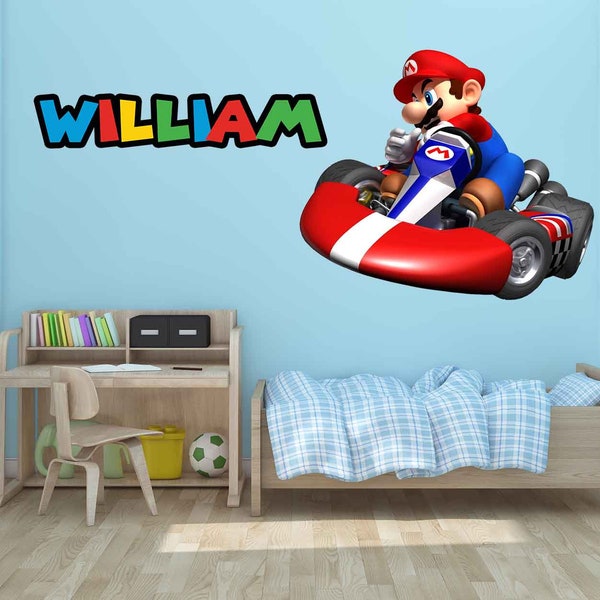 Super Mario Decals, Mario Decals, Game Room, Vintage Nintendo Decals, Super Mario Wall Designs, Super Mario Wall Murals,Mario Art,Mario Kart