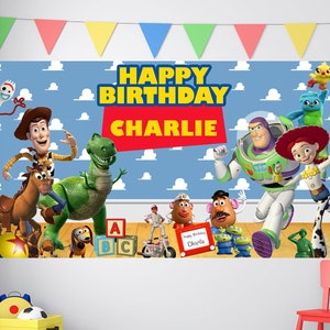 Toy Story Birthday, Toy Story Birthday Banner, Custom Toy Story Backdrop, Kids Birthday Decor, Custom Birthday Backdrop