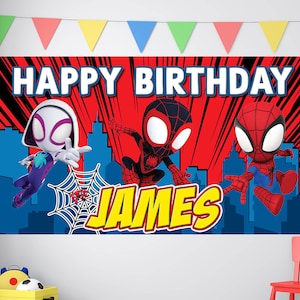 Spiderman Birthday, Spiderman Birthday Banner, Custom Spiderman Backdrop, Miles Morales, Kids Birthday Decor, Custom Birthday Backdrop