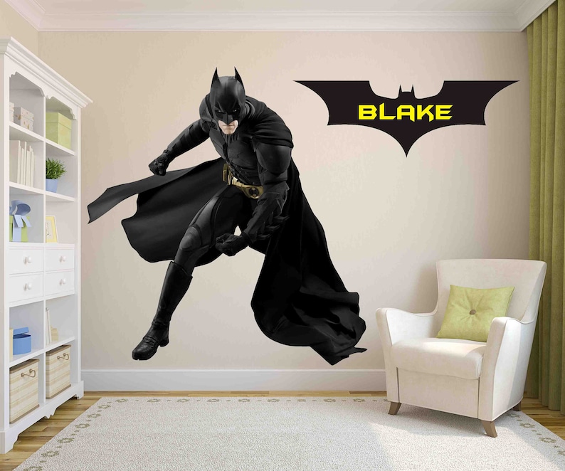 Batman Decal Batman Wall Design Batman Wall Mural Dark Etsy