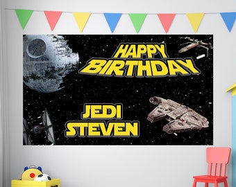 Star Wars Birthday, Star Wars Birthday Banner, Custom Star Wars Backdrop, Kids Birthday Decor, Custom Birthday Backdrop