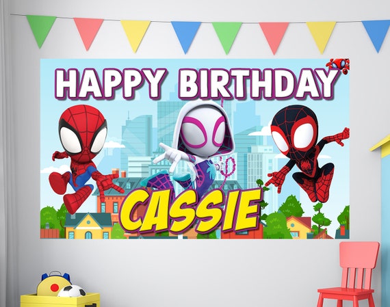 Spiderman birthday banner outlet