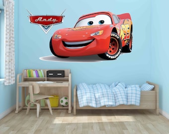 Disney Decals, Lightning Mcqueen Wall Decal,Game Room, Cars Decals, Cars Wall Designs, Cars Wall Murals, Lightning Mcqueen Art,Cars, Cars 2