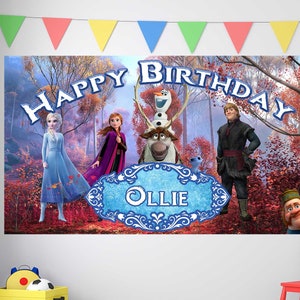 Frozen Birthday, Frozen Birthday Banner, Custom Frozen Backdrop, Kids Birthday Decor, Custom Birthday Backdrop