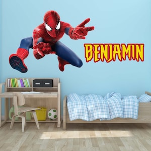 ディズニーデカール、スパイダーマン壁デカール、ゲームルームデカール、スパイダーマンデカール、スパイダーマンデザイン、スパイダーマン壁画、スパイダーマンファットヘッド、スパイダーマン