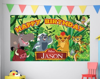 Lion Guard Birthday, Lion King Birthday Banner, Custom Lion Guard Backdrop, Kids Birthday Decor, Custom Birthday Backdrop