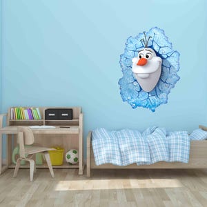 Disney decals,Frozen Decal, Olaf art,Removable Decals, Disney art,Removable wall art,Kids Room art, Olaf wall decor,Frozen Fathead, 3d art