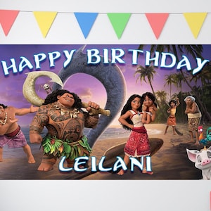 Moana Birthday, Moana Birthday Banner, Custom Moana 2 Backdrop, Kids Birthday Decor, Custom Birthday Backdrop