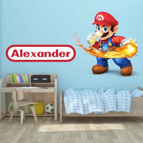 Super Mario Decals Mario Decals Game Room Vintage Nintendo Etsy