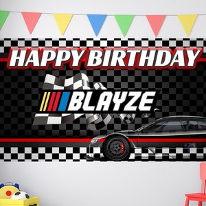 Nascar Birthday, Nascar Birthday Banner, Custom Racing Backdrop, Kids Birthday Decor, Custom Birthday Backdrop