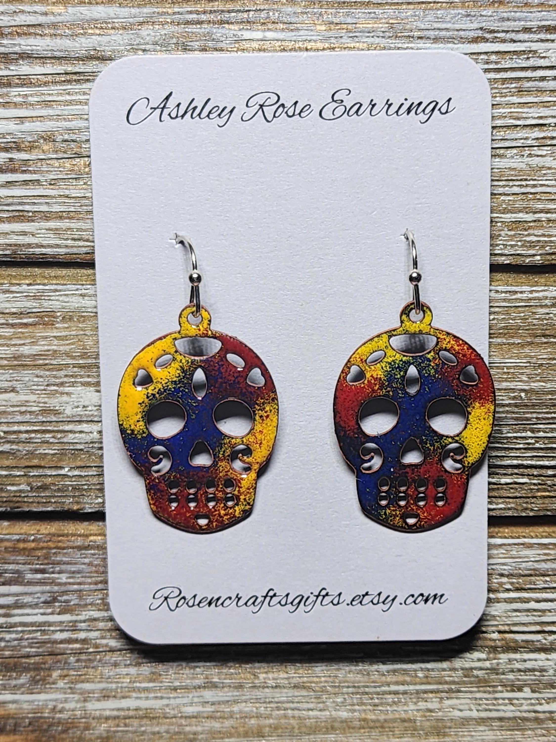 Skulls with Blue, Red, and Yellow