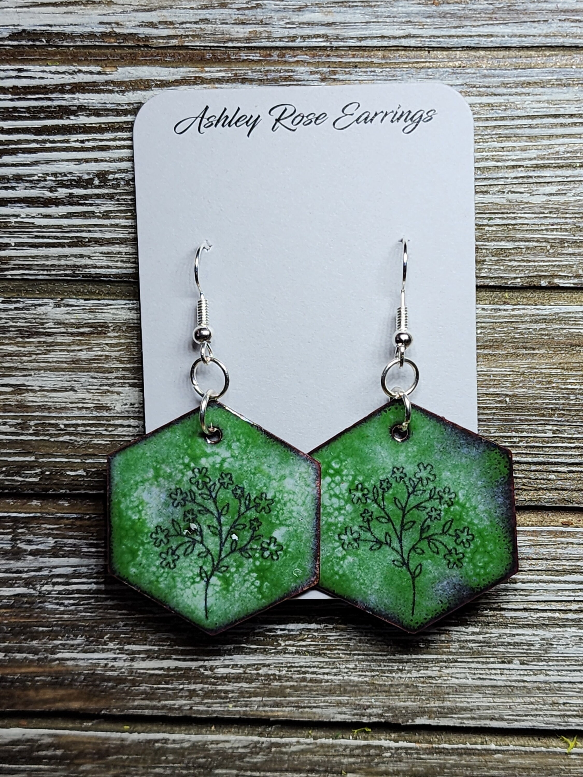 Hexagon Green with Flower Decal