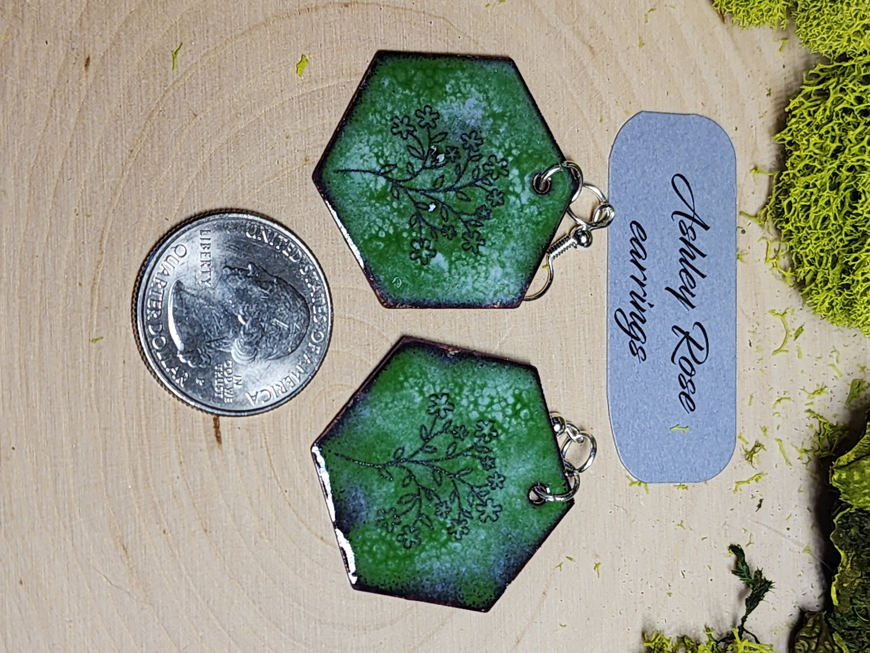 Hexagon Green with Flower Decal - Thumbnail 2