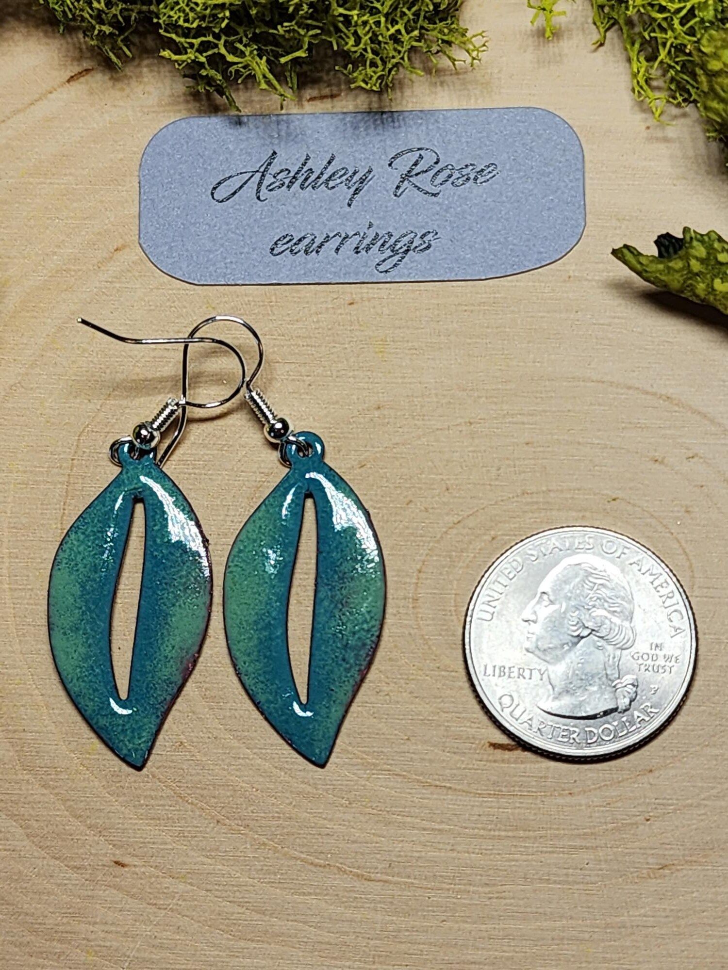 Palm Leaf with Greens and Blue - Thumbnail 2