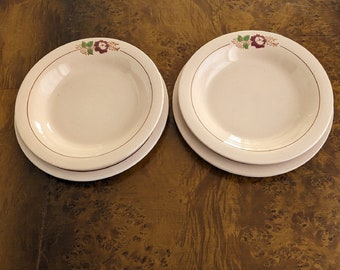 Old French Longwy Set of 2 Deep and 2 Flat Plates