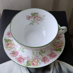 BERNARDAUD Limoges Eugénie de Montijo Large Breakfast Porcelain Cup And Saucer  (3 are available)