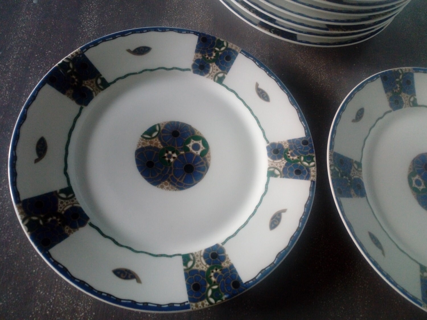 Antique French Limoges Plates Old Porcelain Set William Guerin Circa 1900-1932