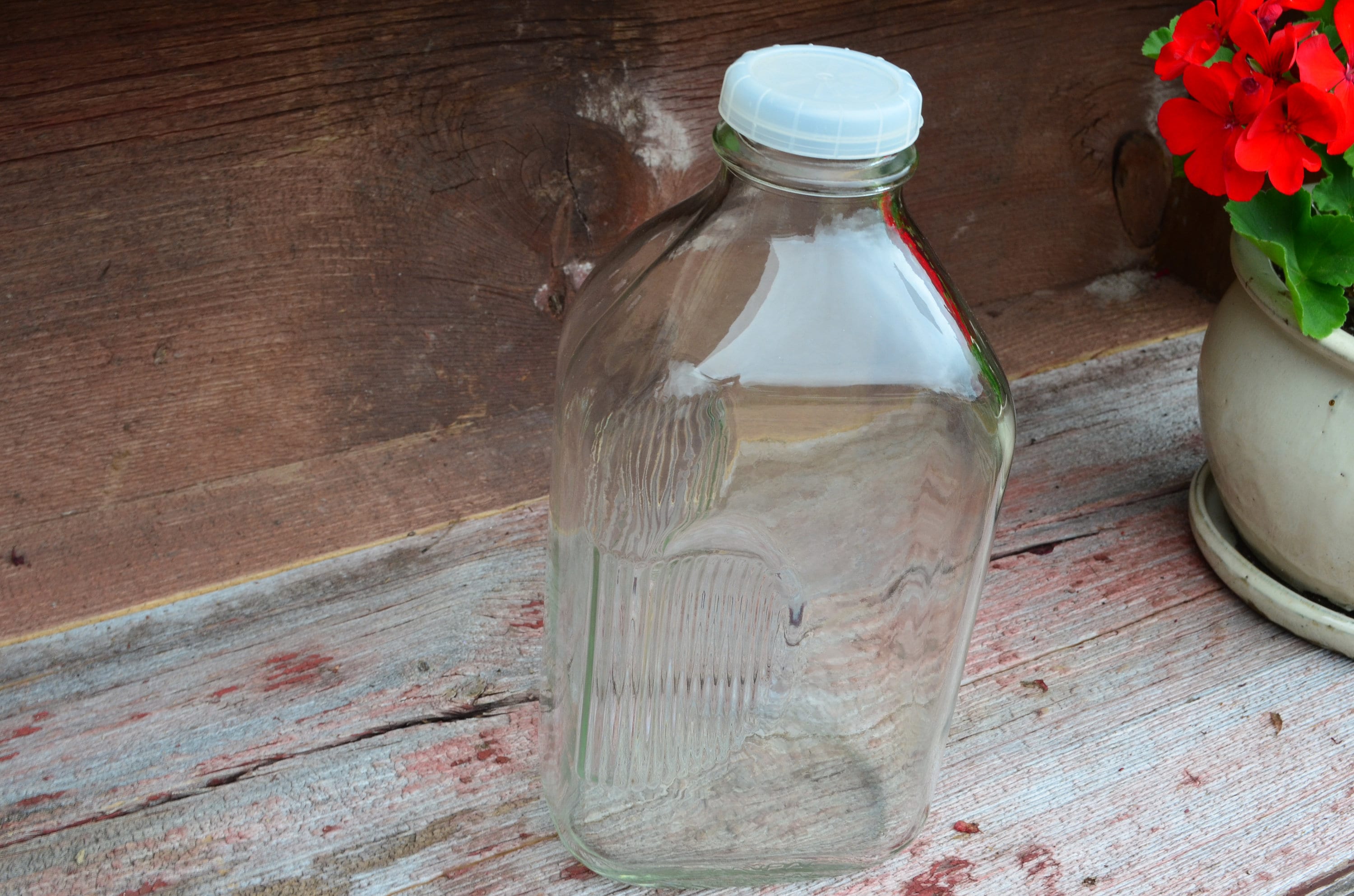 Glass Milk Juice Jug With Cap 2 Quart Dairy Milk Bottle Etsy