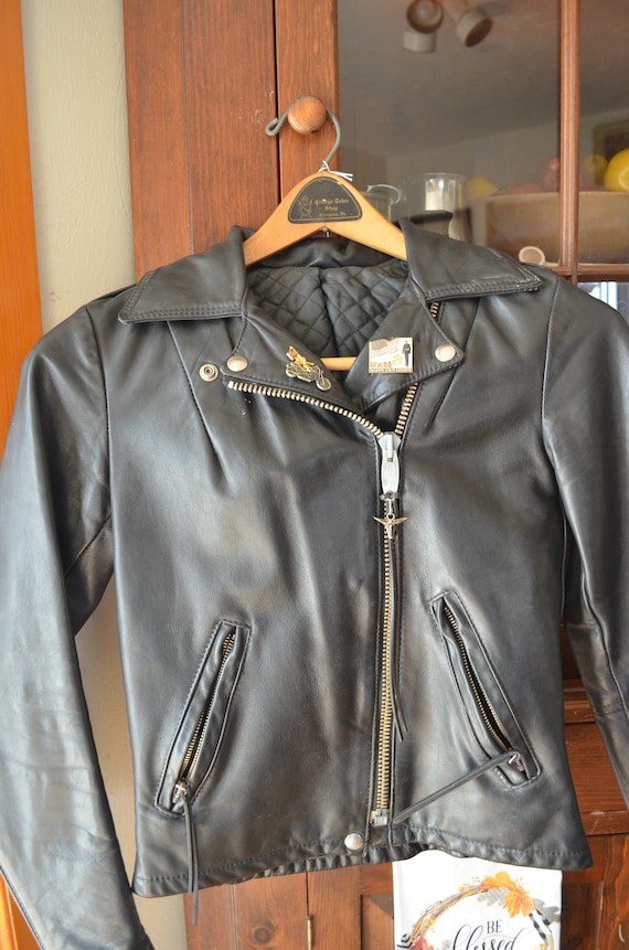 Taurus Black Leather Jacket Quilted Lining Size 16 Wo… Gem