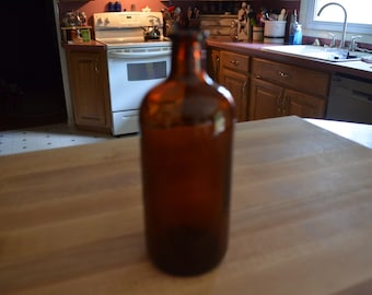 Antique Amber Apothecary Medicine Bottle Decorative Glass Jar