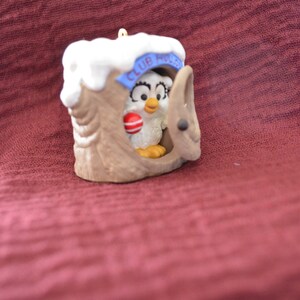 1990 Hallmark Keepsake Ornament &quot;Club Hollow&quot; Owl In A Tree Holding An Ornament Vintage Christmas Tree Decor Stocking Stuffer Teacher Gift