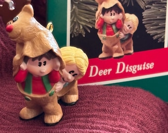 Vintage Hallmark Ornament "Deer Disguise" Christmas Tree Decor Gift Exchange Idea