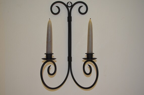 Candle Holder Rod Iron Wall Sconce Country Primitive Farmhouse Etsy