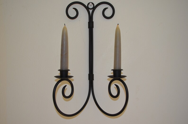 Candle Holder Rod Iron Wall Sconce Country Primitive Farmhouse