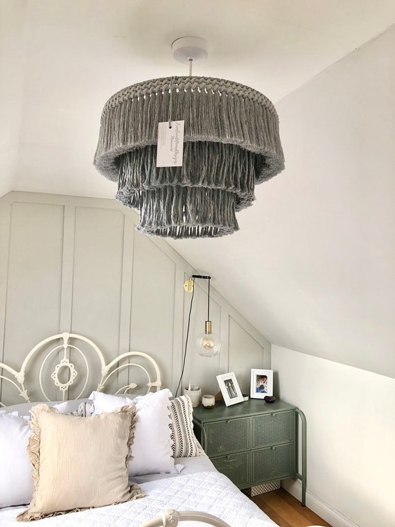 Grey tassel light deals shade