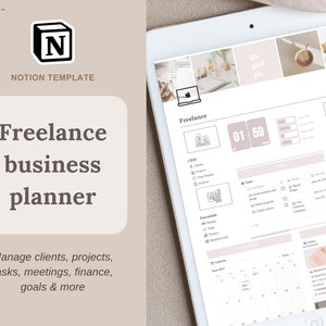 Notion Business Planner Template for Freelancers, CRM Dashboard and Client tracker