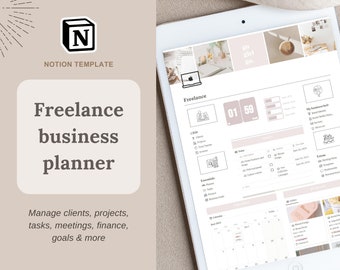Notion Business Planner Template for Freelancers, CRM Dashboard and Client tracker