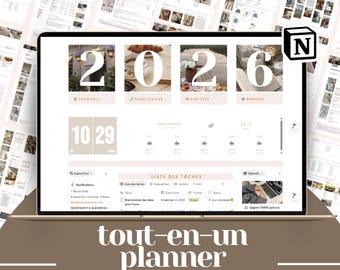 2026 Notion Life Planner Template: All-in-One Digital Dashboard (French)