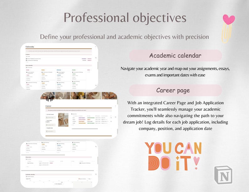 Define your professional and academic objectives with academic calendar nand career page