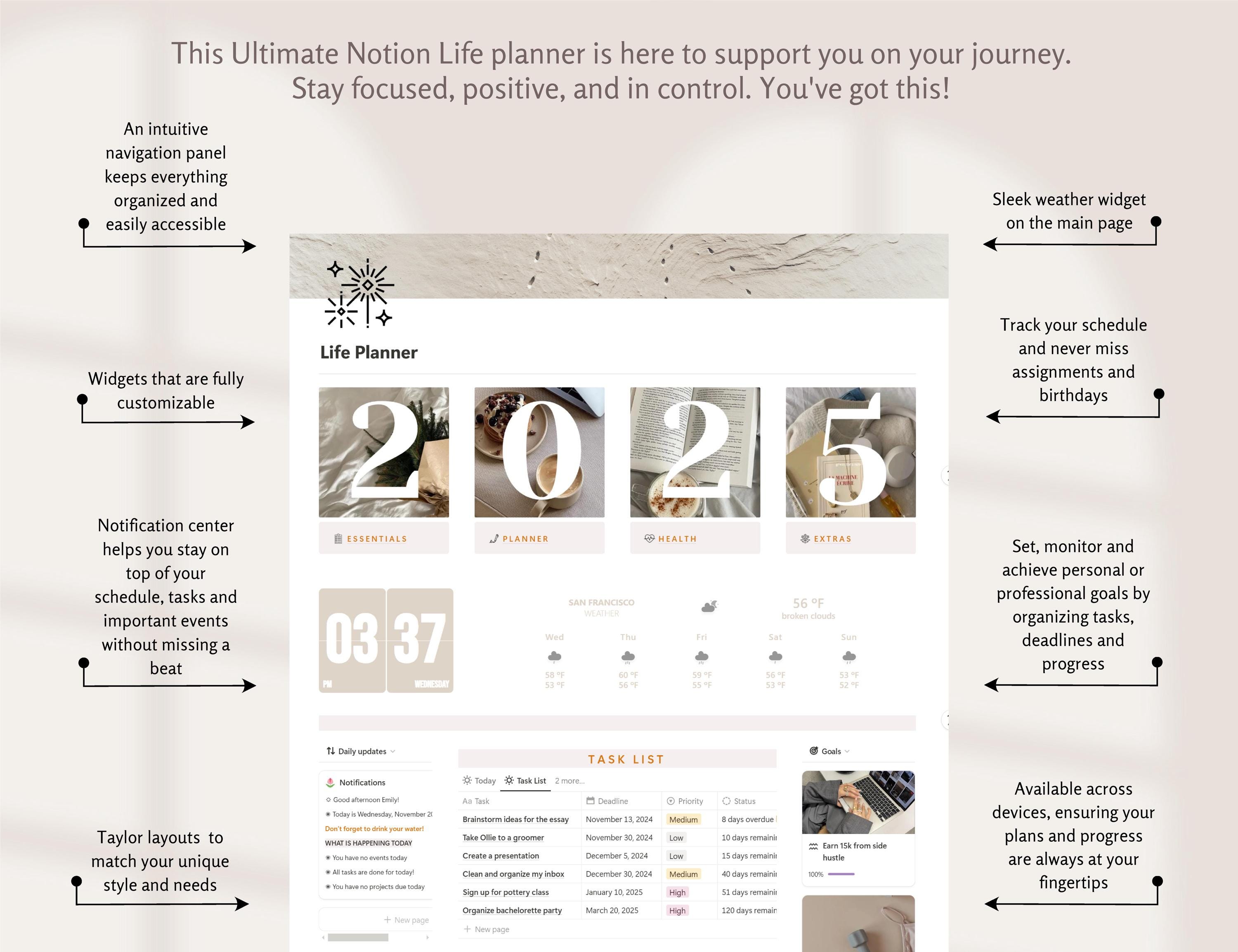 2026 Notion Template Planner: Ultimate Digital Life Planner - Etsy