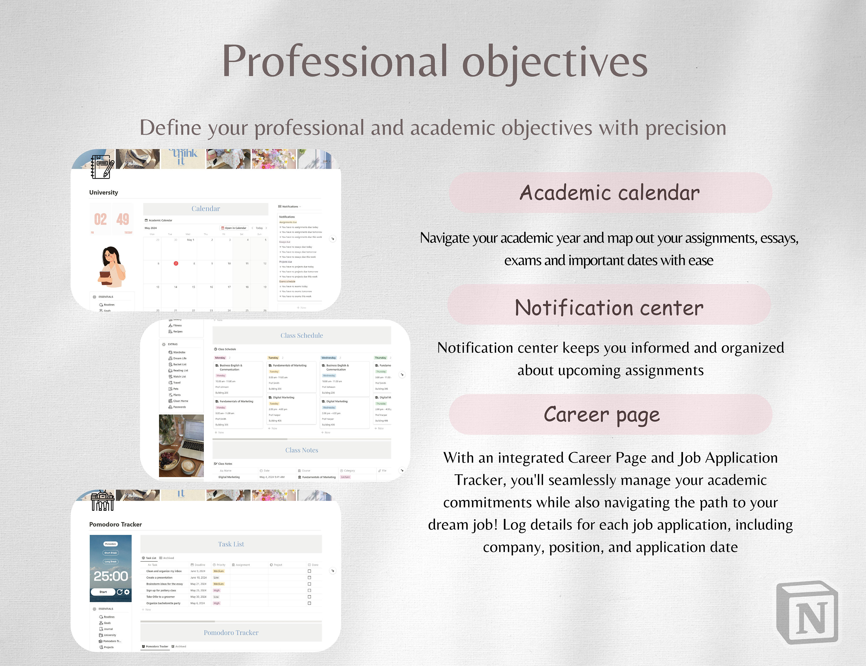 Notion Template Planner | Ultimate Life Planner | That Girl All in One ...