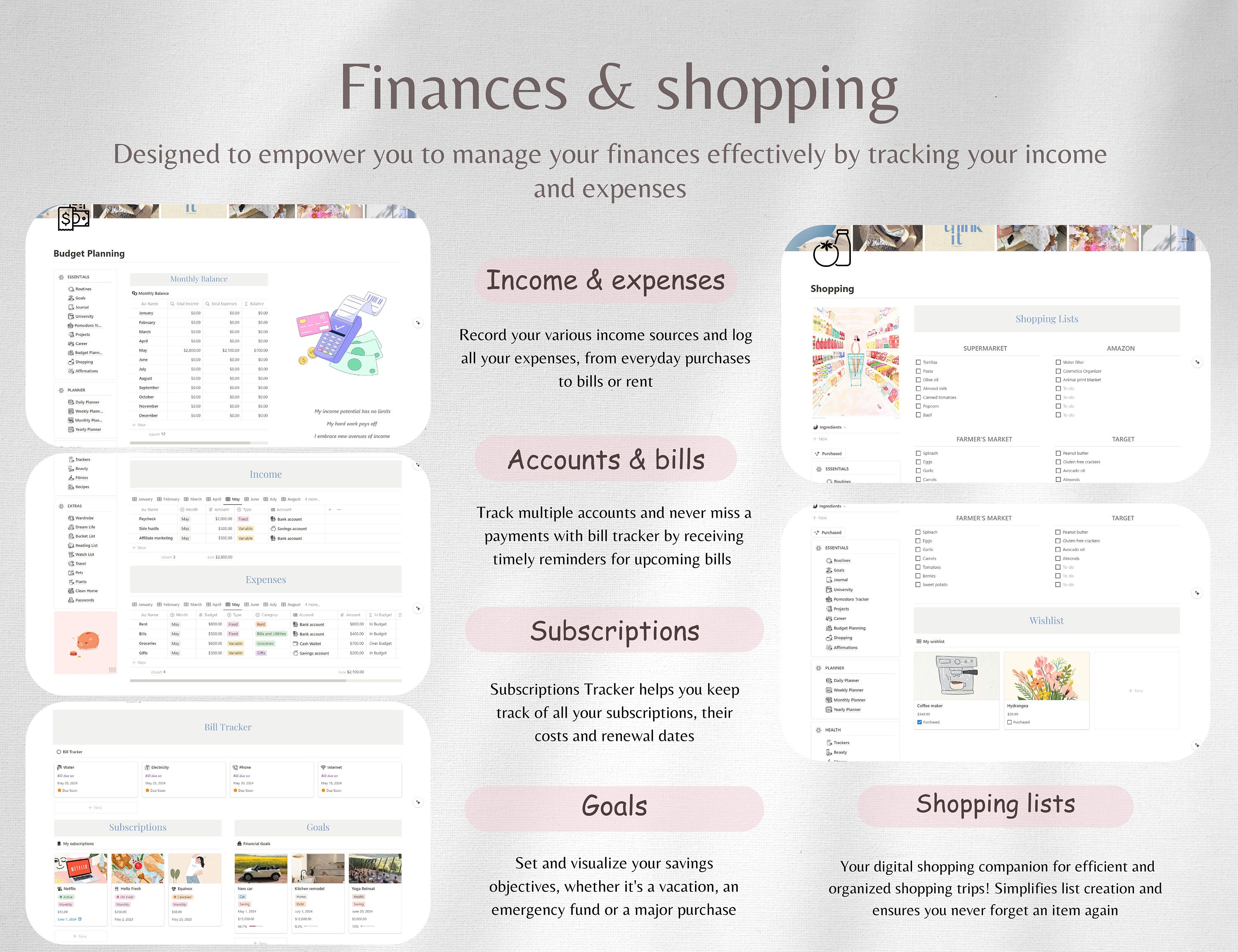 Notion Template Planner | Ultimate Life Planner | That Girl All in One ...