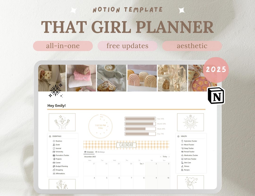 2026 Notion Template Planner | Adhd Notion Life Planner | That Girl All ...
