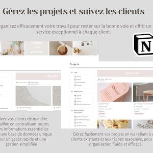 Notion modèle freelance | Business Freelancer Planner | Work Dashboard | Client Tracker | Project Management | Planificateur d'affaires image 3