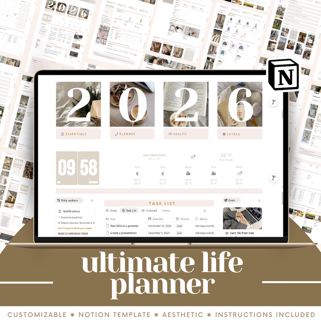 2026 Notion Template Planner: Ultimate Digital Life Planner - Etsy