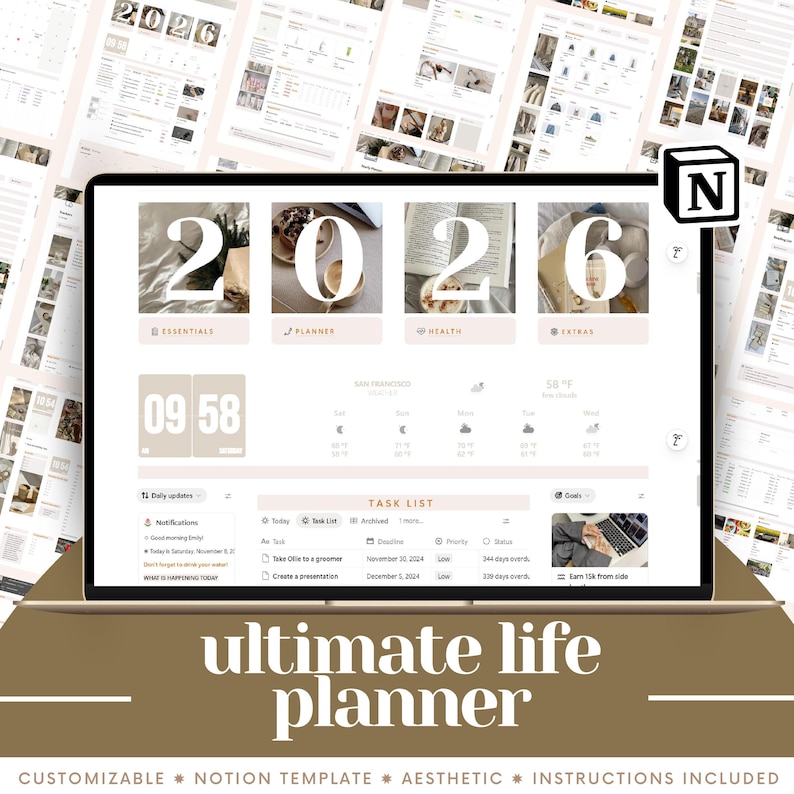 2026 Notion Template Planner: Ultimate Digital Life Planner - Etsy