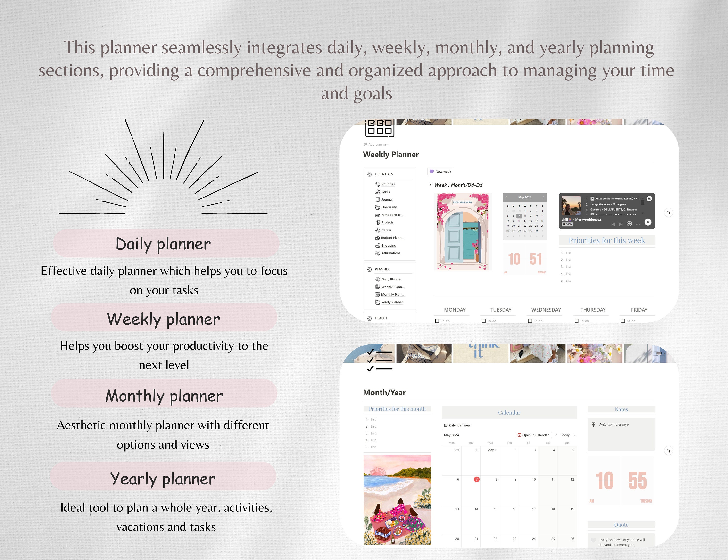 Notion Template Planner | Ultimate Life Planner | That Girl All in One ...