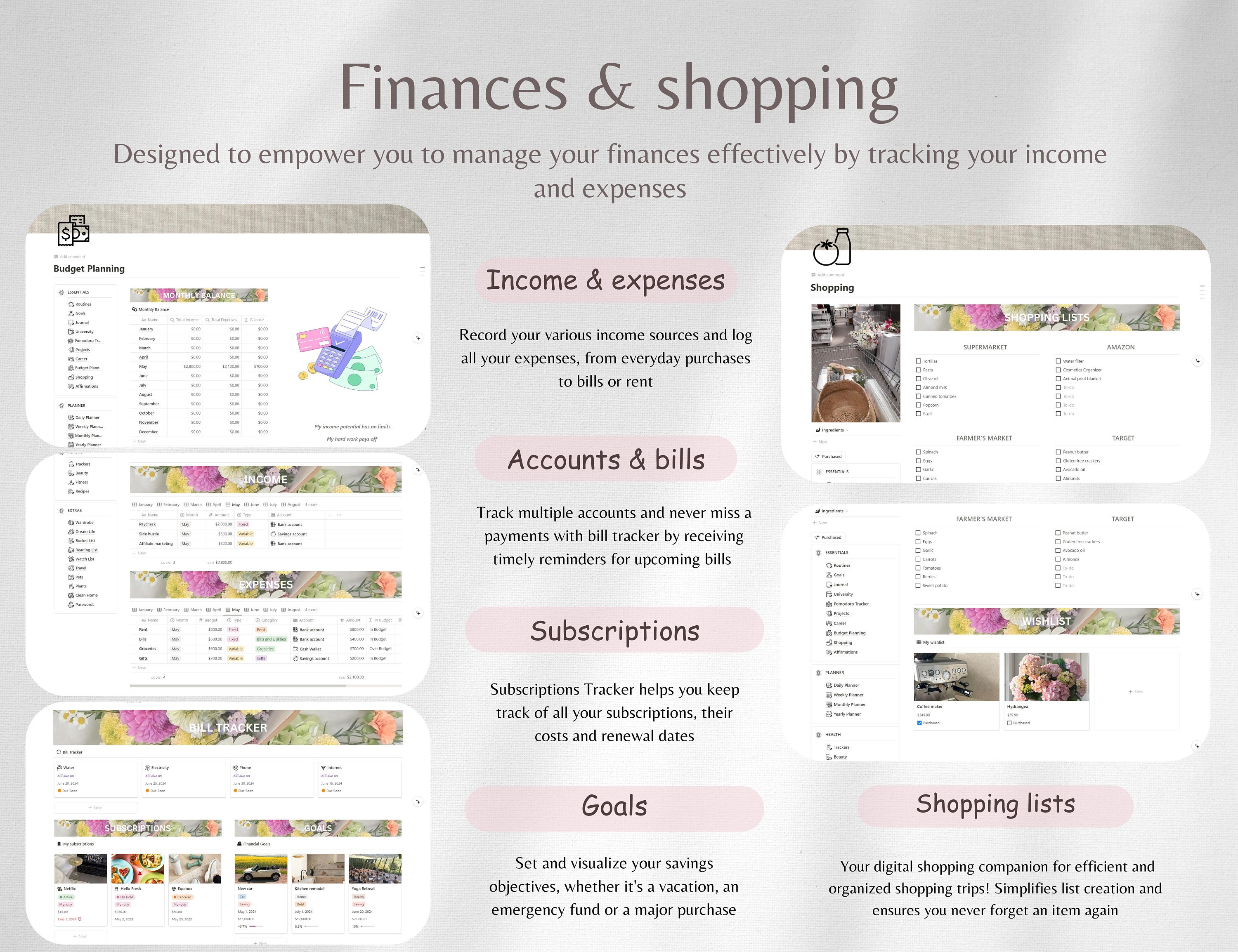 Notion Template Planner | Ultimate Life Planner | That Girl All in One ...