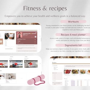 Fitness page heps you track your workouts and record your progress.