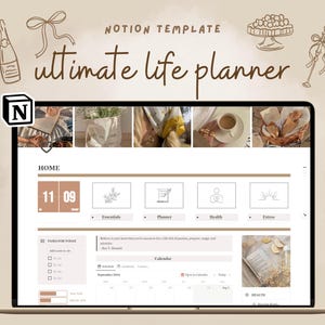 Notion Planner Template | Aesthetic Digital Planner | Editable All in One Life Planner | Notion Dashboard | That Girl Planner