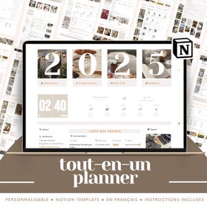 2025 Notion Template Planificateur de vie, Modèle Notion en Français, That Girl All in One Digital Planner, Notion Dashboard, Notion French