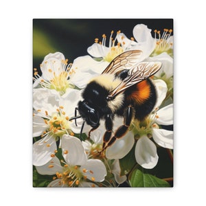 Bumble Bee Art, Bee Canvas, Nature Art, Bumble Bee, Bees, Print on Canvas, Gift, Decor, Wall Decoration, Wall Art, Canvas